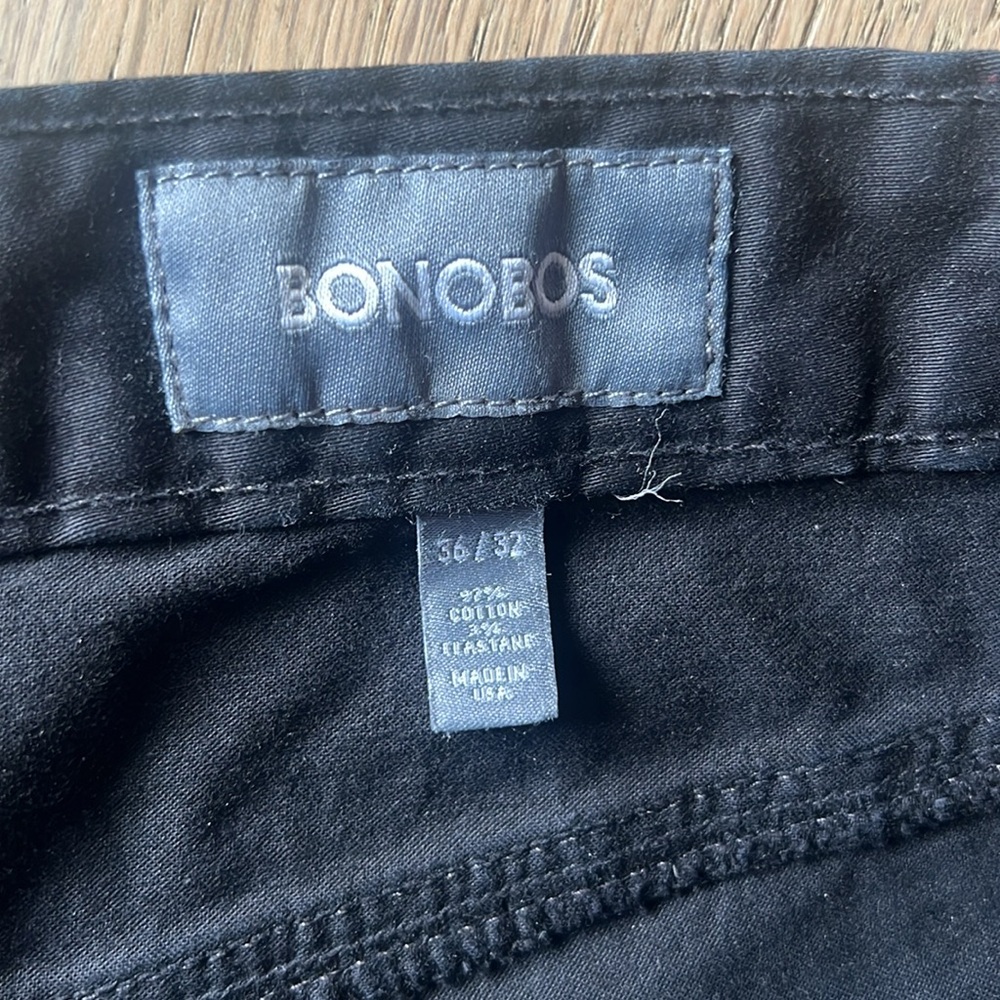 Bonobos Italian brushed 5 pocket black pants/jeans. Size 36/32 slim. Super soft. - Picture 7 of 10